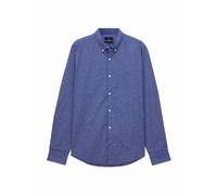 Enorsia Mens Classic Regular Fit Check Shirt with Button-Down Collar, Long Sleeves, Embroidery Signature Logo and Soft Stretch Oxford Fabric (L, Blue)