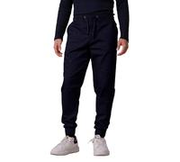Enorsia Mens Classic Twill Jogger with Elastic Waistband and Cuffs, Two Side Back Pockets, Drawstring with Metal Eyelets and Soft Cotton Twill Fabric (Black,36)