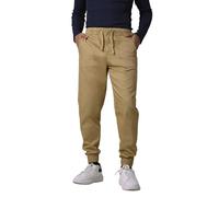 Enorsia Mens Classic Twill Jogger with Elastic Waistband and Cuffs, Two Side Back Pockets, Drawstring with Metal Eyelets and Soft Cotton Twill Fabric (Khaki,34)