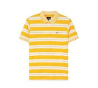 Enorsia Mens Classical Stripe Pique Polo Shirt with Short Sleeves, Button-Up Placket, Classical Design Collar and Cuffs (Yellow,L)