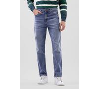 ENORSIA Men's Comfort Stretch Straight Fit Jeans - 30 - 99% Cotton, 1% Spandex - Mid Blue