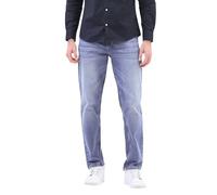 Enorsia Mens Comfort Stretch Straight Fit Jeans with Stretchable Cotton-Rich Fabric, Flattering Shape, Blue Wash with A Faded Look (38, Light Blue)