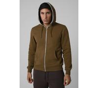 ENORSIA Men's Contrast Piping Detail Zip Front Hoodie - L - Brown - 60% Cotton, 40% Polyester & 89% Cotton, 11% Viscose ( for Grey)
