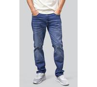ENORSIA Mens Cotton Blend Slim Fit Jeans - 36 - Mid Blue - 99% Cotton, 1% Spandex