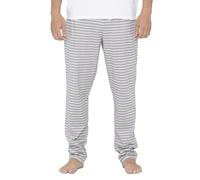 Enorsia Mens Cotton Check Print Pyjamas - Elasticated Waist, Straight Leg Comfortable Loungewear & Sleepwear for Men (Grey, M)