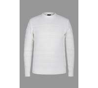 Enorsia Men's Cotton Textured Crew Neck Jumper in White | Size: 2XL Enorsia White 2XL