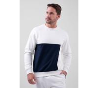 Enorsia Men's Crew Neck Colour Block Sweatshirt in White | Size: Large Enorsia White L