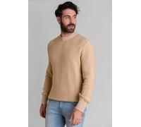 Enorsia Men's Crew Neck Cotton Jumper in Light Brown | Size: Medium Enorsia Light Brown M