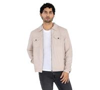 Enorsia Mens Ecru Cream Viscose Blend Lined Jacket with Regular Fit, Front Zip Closure- Stylish Outerwear for Casual and Semi-Formal Wear (Cream,XXL)