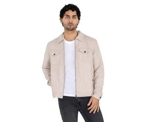 Enorsia Mens Ecru Cream Viscose Blend Lined Jacket with Regular Fit, Front Zip Closure- Stylish Outerwear for Casual and Semi-Formal Wear (Cream,XXL)