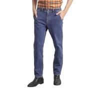 Enorsia Mens Elasticated Waist Straight Fit Jeans - Comfortable Stretch Denim with Vintage Wash, Button & Zip Fly, Embroidered Back Pocket (UK, Numeric, 36, Regular, Regular, Blue)