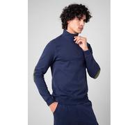 Enorsia Men's Elbow Patch Half Zip Sweatshirts in Navy | Size: Medium Enorsia Navy M