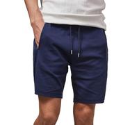 Enorsia Mens Essential Drawstring Jersey Shorts with Soft Cotton Jersey Fabric Adjustable Waist & Metal Ends, Casual Lounge Shorts with Side Pockets (L, Navy)