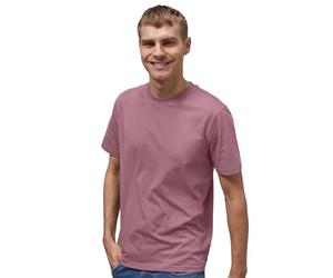 Enorsia Mens Essential Short Sleeve T-Shirt with Crew Neck, Loose Fit, Lightweight and Breathable Soft Cotton Fabric (L, Pink)