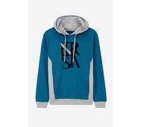 Enorsia Men's Flock Print Overhead Hoodie in Blue | Size: XL Enorsia Blue XL