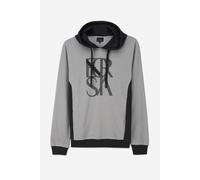 Enorsia Men's Flock Print Overhead Hoodie in Grey | Size: Small Enorsia Grey S