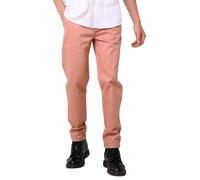 Enorsia Mens Folded Hem Trousers with Elasticated Waist, Adjustable Drawcord, Angled Side Pockets and Cotton Satin Fabric (Cream, 32)