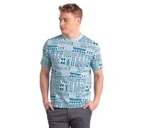 Enorsia Mens Geometric Printed T-Shirt with Lightweight Cotton Jersey Fabric, Casual Tee, Breathable Comfortable Fabric with Adventurous Bright Design (M, Blue)