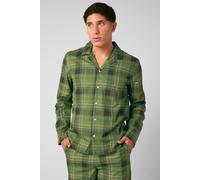 Enorsia Men's Green Check Printed Nightwear Shirt | Size: Small Enorsia Green S