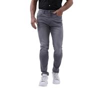 Enorsia Mens Grey Soft Touch Slim Stretch Jeans Denim Fabric, Modern Fit with 5-Pocket Design, Zip Fly & Branded Button (Mid Grey, 32)