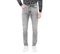 Enorsia Mens Grey Soft Touch Slim Stretch Jeans Denim Fabric, Modern Fit with 5-Pocket Design, Zip Fly & Branded Button (Light Grey, 36)