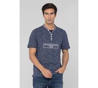 Enorsia Men's Half Placket Y/D T-Shirt in Blue | Size: Medium Enorsia Blue M