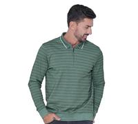Enorsia Mens Half Zip Long Sleeve Polo Shirt with Contrast Tipping - Stylish and Comfortable Breathable Polo for Casual and Sporty Looks (XXL, Green)