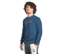 Enorsia Mens Heavy Pique Terry Crew Neck Sweatshirt -with Soft Cotton fabric Cut and Sew Sleeve Detailing, SCRAPPER Chest Embroidery (Blue,M)