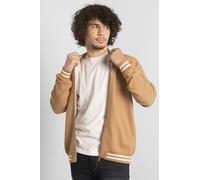 ENORSIA Men's Heavy Waffle Bomber Jacket - XXL - Brown - 63% Cotton, 31% Polyester, 6% Elastane