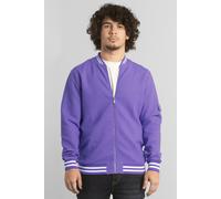 ENORSIA Men's Heavy Waffle Bomber Jacket - XXL - Purple - 63% Cotton, 31% Polyester, 6% Elastane