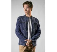 ENORSIA Men's Indigo Biker Denim Jacket - M - Mid Blue - 99% Cotton, 1% Spandex