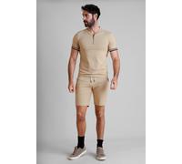 Enorsia Men's Jersey T-Shirt & Shorts Lounge Set in Beige | Size: Medium Enorsia Beige M