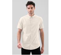 Enorsia Men's Linen Blend Short Sleeve Shirt in Beige | Size: Medium Enorsia Beige M