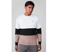 Enorsia Men's Long Sleeve Colourblock Sweatshirt in White | Size: Medium Enorsia White M