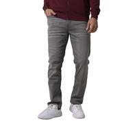 Enorsia Mens Loose Fit Grey Jeans - Soft Stretch Cotton Denim, Zip Fly with Branded Button, Classic 4 Pocket Design, Mid Grey Wash with Faded Look (Grey, 34)