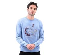 Enorsia Mens Paradise Surf Sweatshirt - Soft Regular Fit Crew Neck with Ribbed Design, Long Sleeves, Flock Print, Ideal for Casual Wear (Sky, XXL)