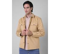 ENORSIA Mens Premium Cotton Twill Oversized Shirt - S - Khaki - 100% Cotton