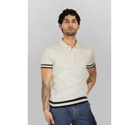 Enorsia Men's Premium Polo Shirt With Stripe Rib in White | Size: Medium Enorsia White M
