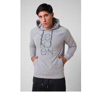 Enorsia Men's Raglan Sleeve Chest Print Hoodie in Grey | Size: Large Enorsia Grey L