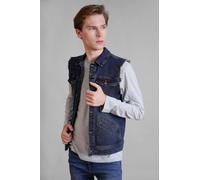 Enorsia Men's Raw Edge Denim Vest in Navy | Size: Large Enorsia Navy L