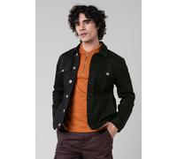 ENORSIA Mens Regular Fit Black Denim Jacket - XXL - JET BLACK - 70% Cotton, 8.4% Rayon, 19.7% Repreve Polyester, 1.9% Elastene
