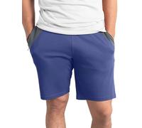 Enorsia Mens Regular Fit Colour Block Shorts with Elasticated Waistband, One Hidden Zip Pocket On The Right Side (Blue, S)