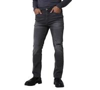 Enorsia Mens Regular Fit Distressed Stretch Denim Jeans - Dark Grey, Classic Five-Pocket, Zipper Fly, Comfortable and Versatile Fashionable Casual Wear (UK, Numeric, 32, Regular, Regular, Grey)