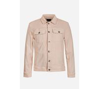 ENORSIA Mens Regular Fit Over Dye Denim Jacket - S - Cream - 98.5% Cotton, 1.5% Spandex