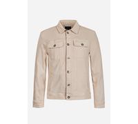 ENORSIA Mens Regular Fit Over Dye Denim Jacket - XL - Cream - 98.5% Cotton, 1.5% Spandex