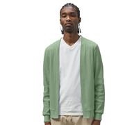 Enorsia Mens Regular Fit Waffle Cardigan with Long Sleeves, Rib Details at Cuff and Hem, Front Open and Soft-Touch Comfort Stretch Fabric (Green, XL)