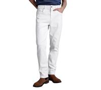 Enorsia Mens Regular Fit White Jeans Stretch Denim Trousers for Men Stylish Cotton Blend Men’s Pants with Five Pockets Modern White Denim Jeans for Men Perfect Outing Mens Jeans White-36