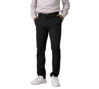 Enorsia Mens Regular Stretch Smart Chino Trouser with Zip and Button Fastening, Angled Side Pockets (Black, 30)