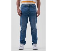 ENORSIA Mens Relaxed Straight Fit Jeans - 34 - Blue - 80.3% Cotton,18.7% Polyester, 1% Spandex