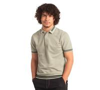 Enorsia Mens Retro-Inspired Pique Polo Shirt with Rib Detailing with Regular Fit, Short Sleeve, Front Button Fastening, Polo Collar | Casual and Smart wear (Cream, M)